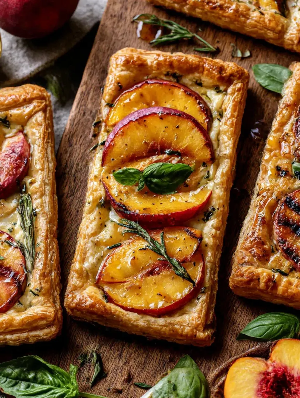 Peach Brie Pastry Tarts Honey.