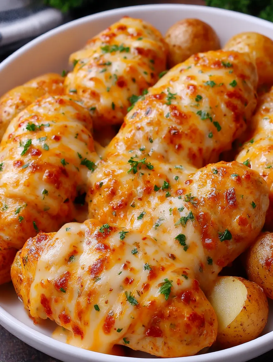 A plate of food with chicken and potatoes.