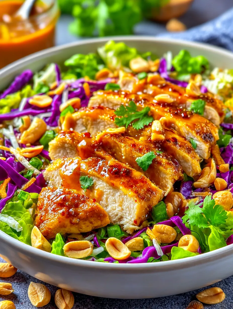 A bowl of food with chicken and peanuts.