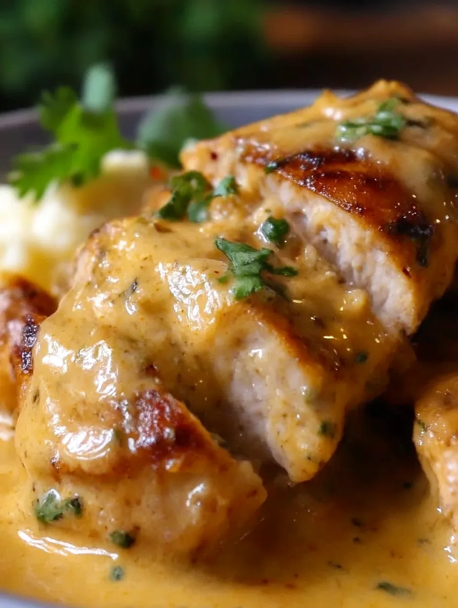 A plate of food with chicken and sauce.