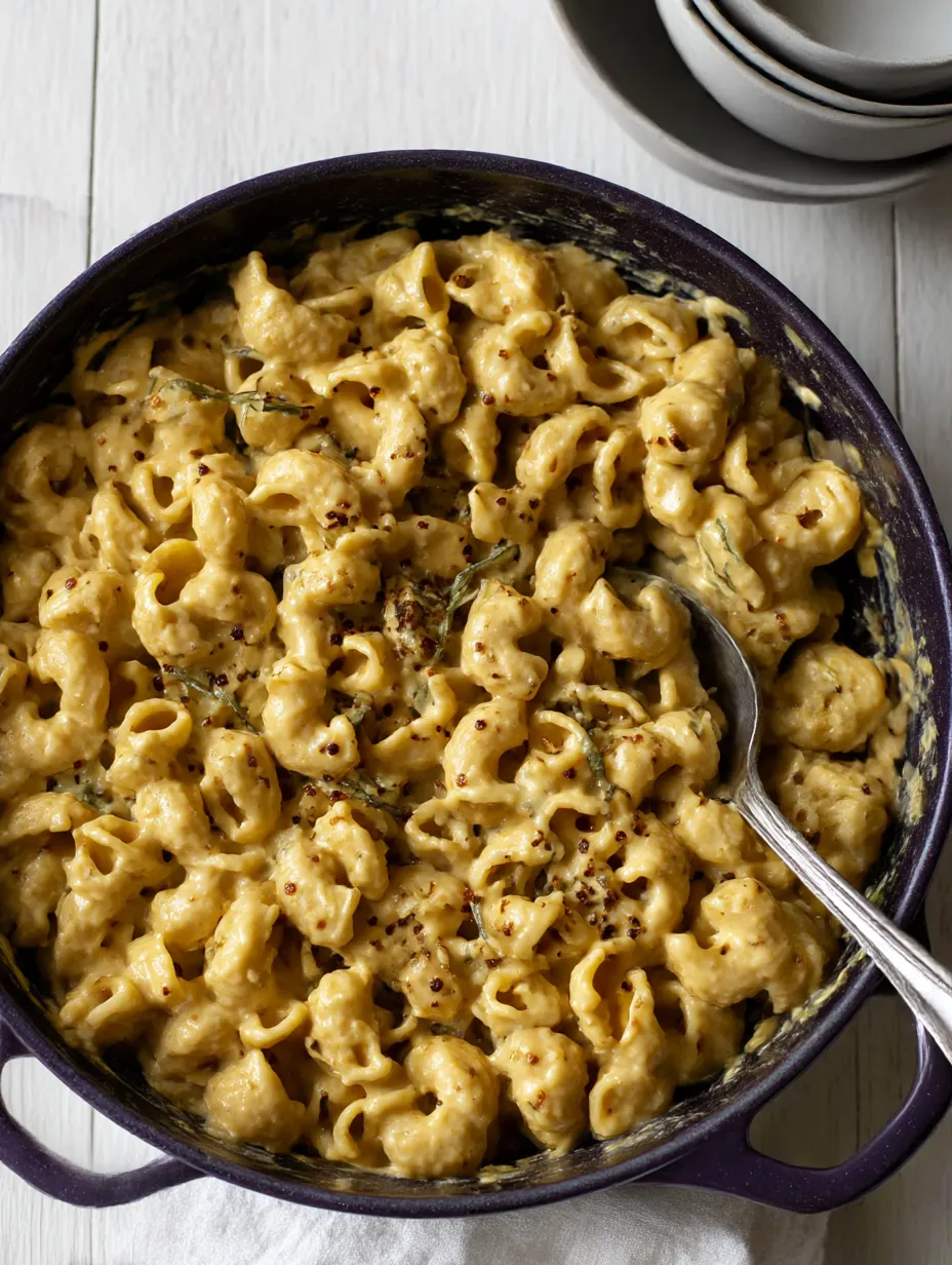 A bowl of macaroni and cheese.