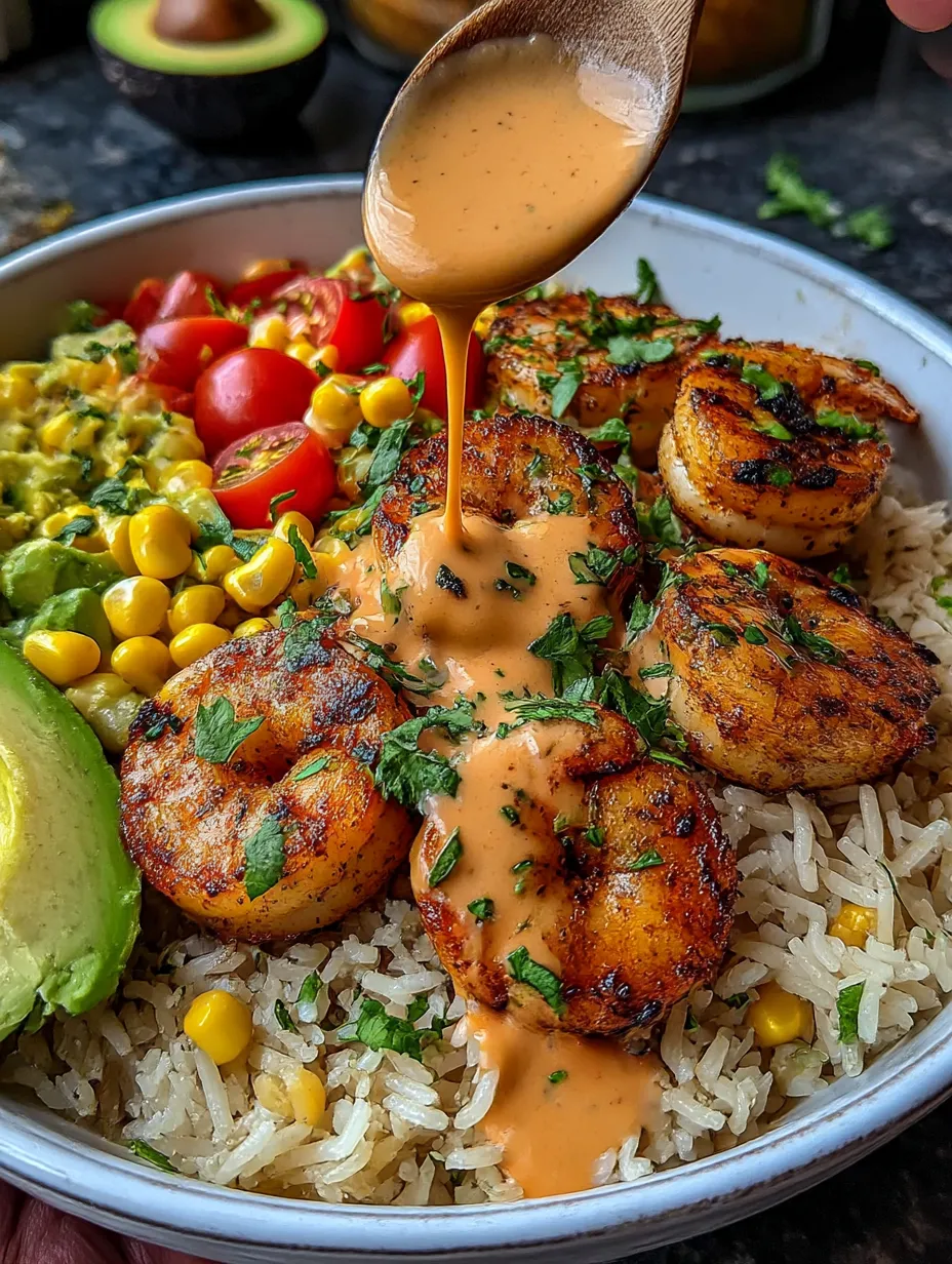 A bowl of rice with shrimp and tomatoes.