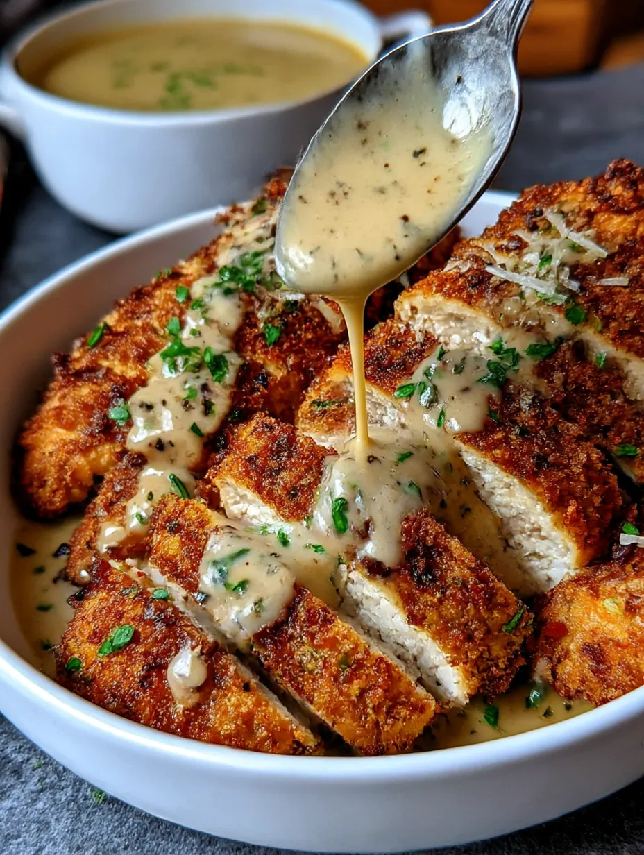 A bowl of chicken with gravy.