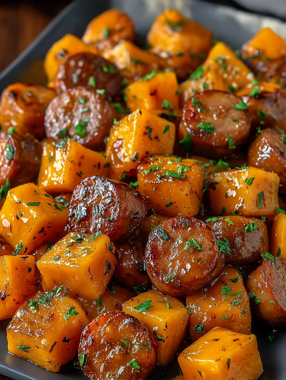 Sliced sausage and vegetables on a plate.