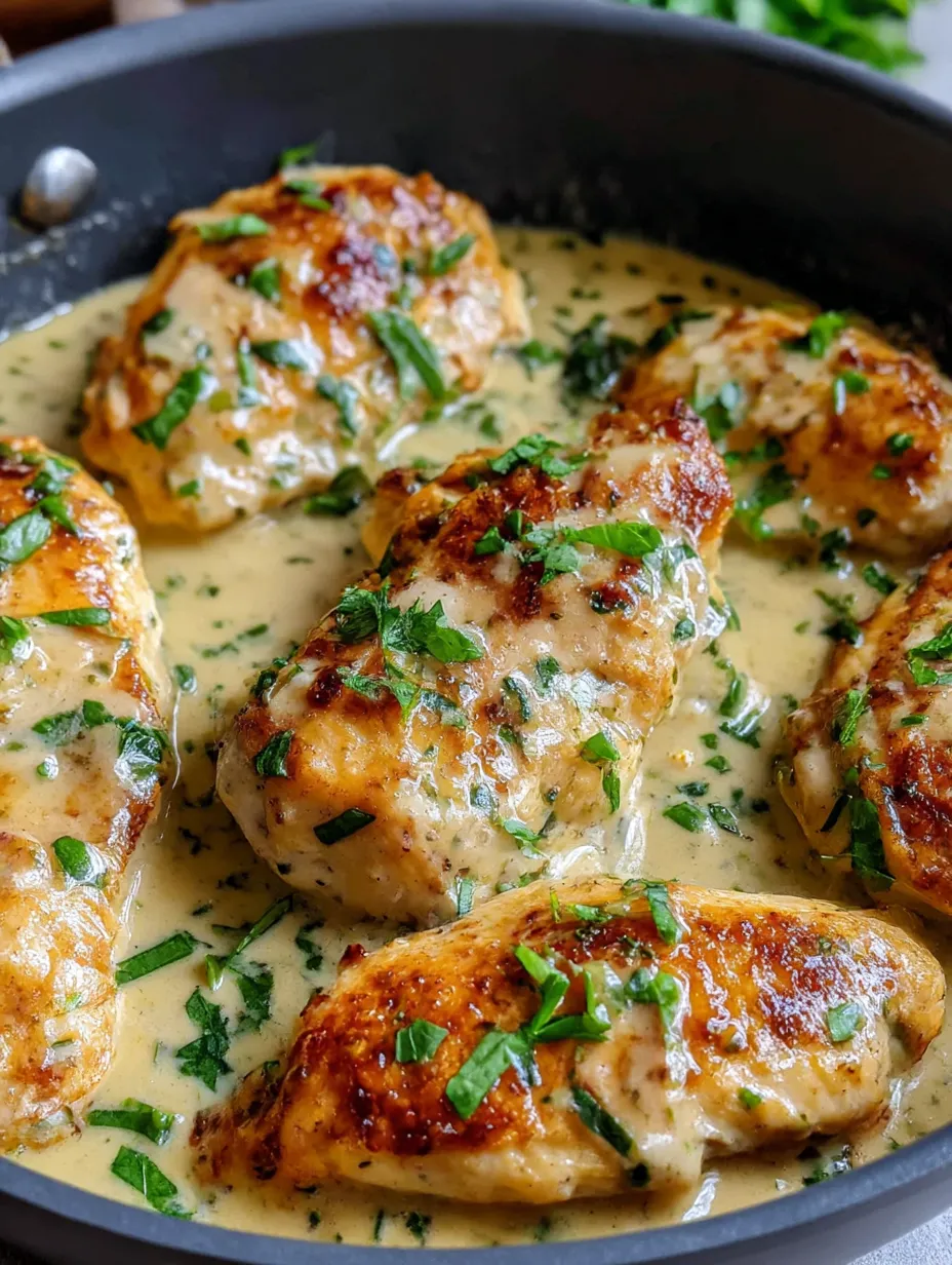 Chicken in a cream sauce.