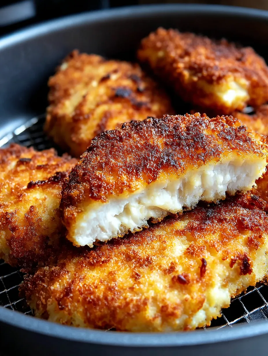 A plate of breaded meat.
