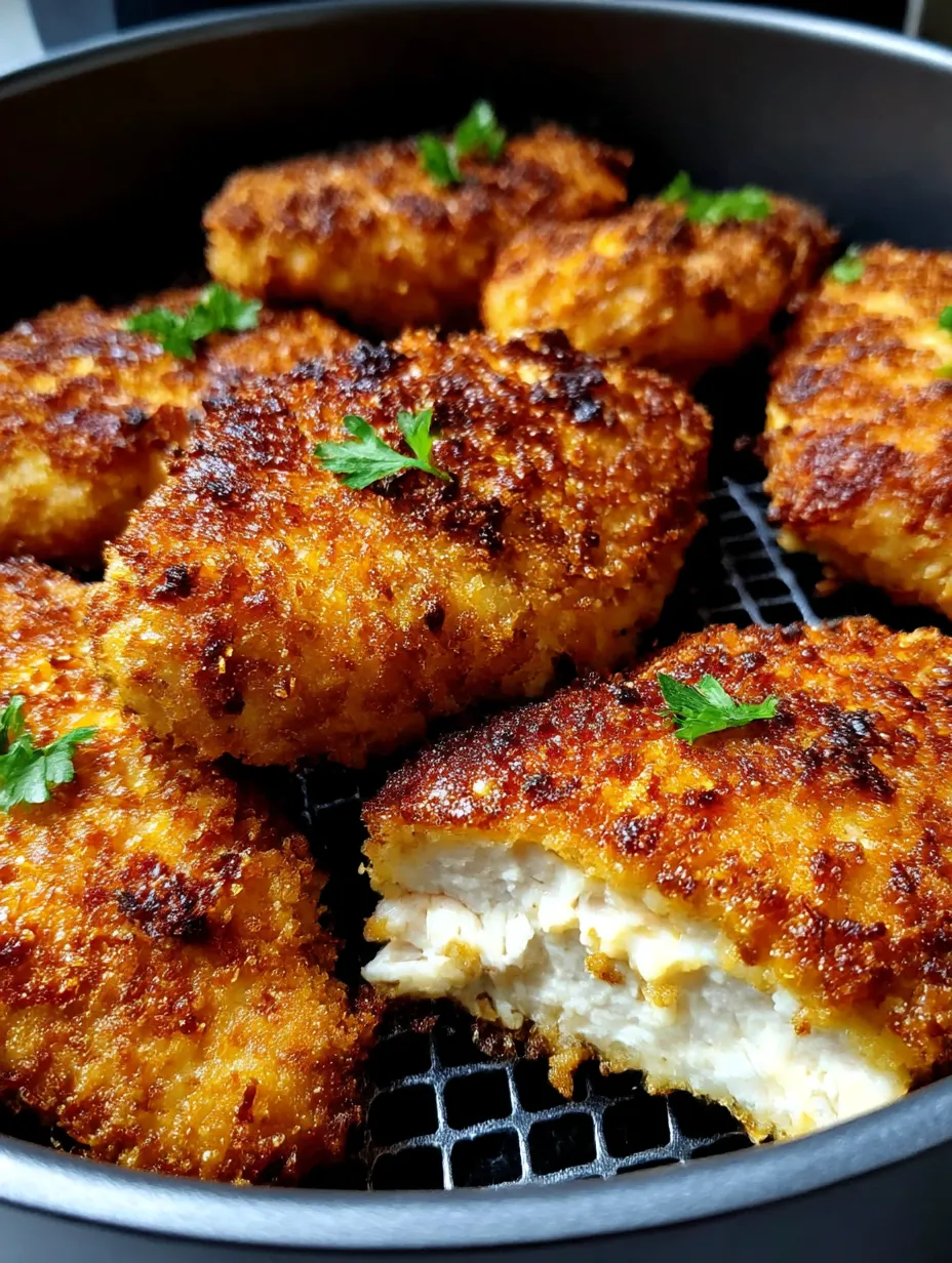 Chicken patties on a grill.