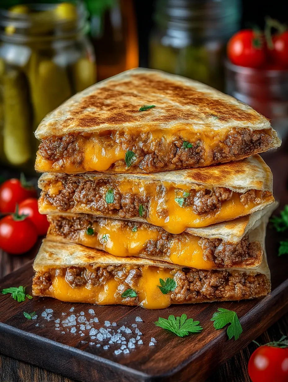 A stack of sandwiches with meat and cheese.