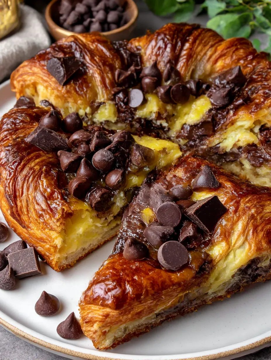 A slice of chocolate and chocolate chip pastry.