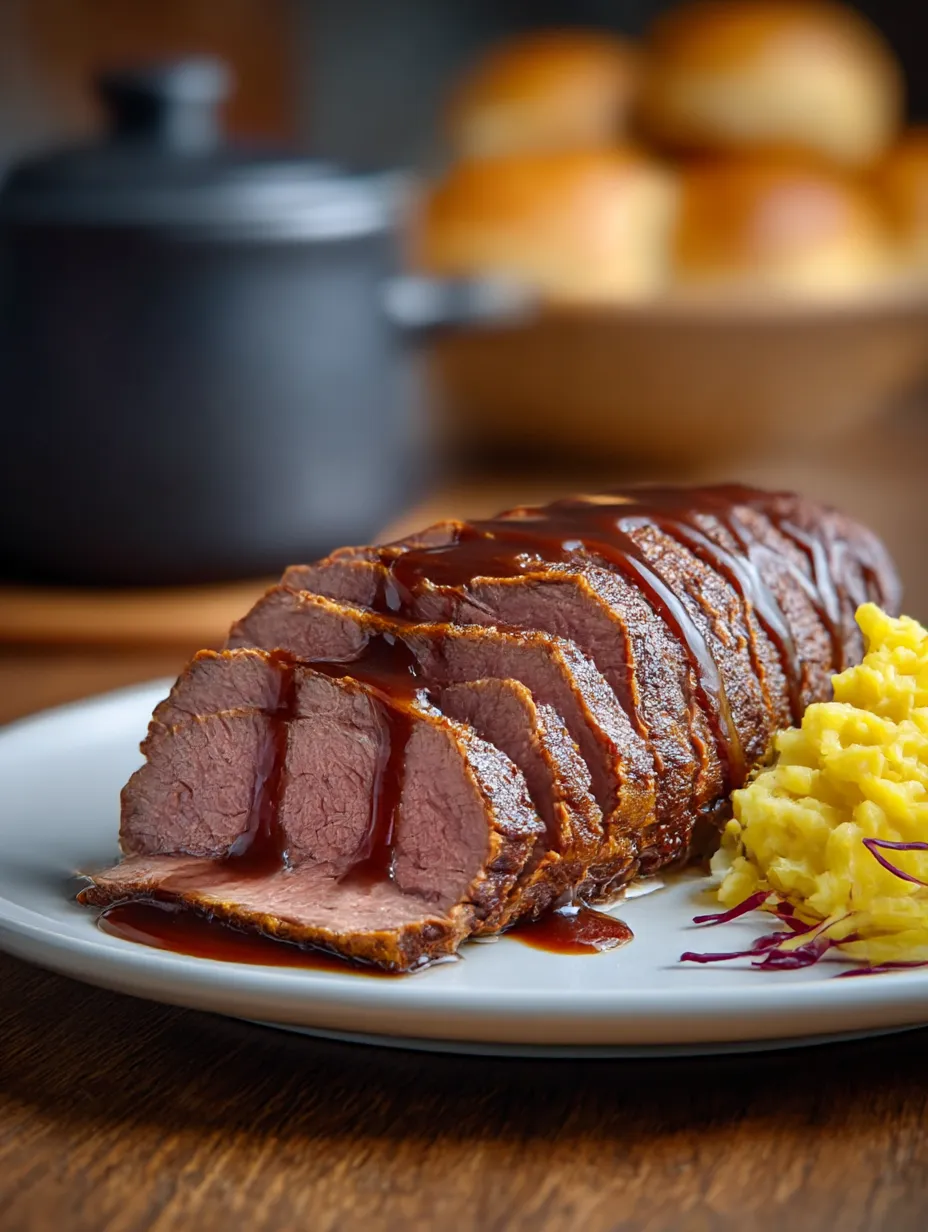 A plate of food with a steak and mashed potatoes.