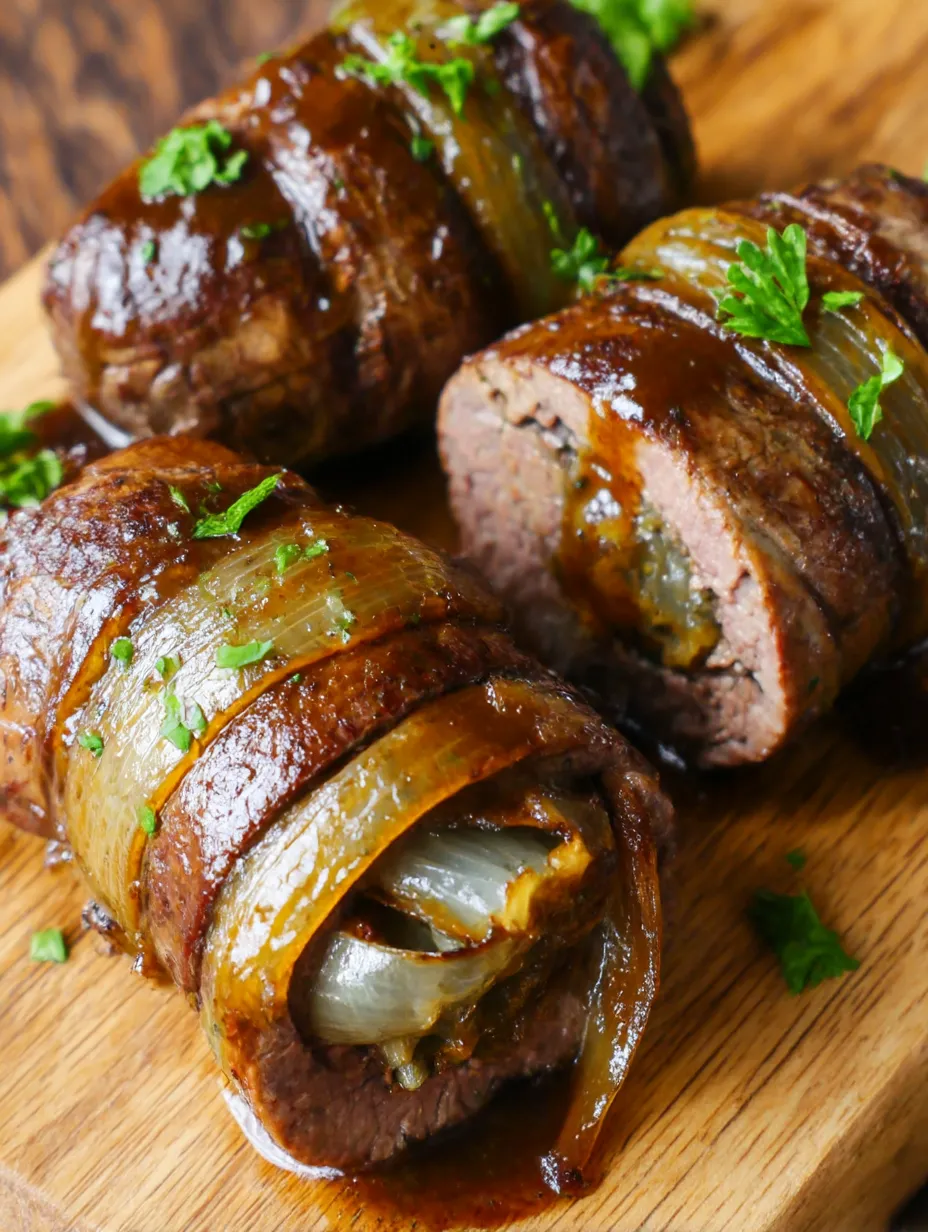 Sausage with onions and herbs.
