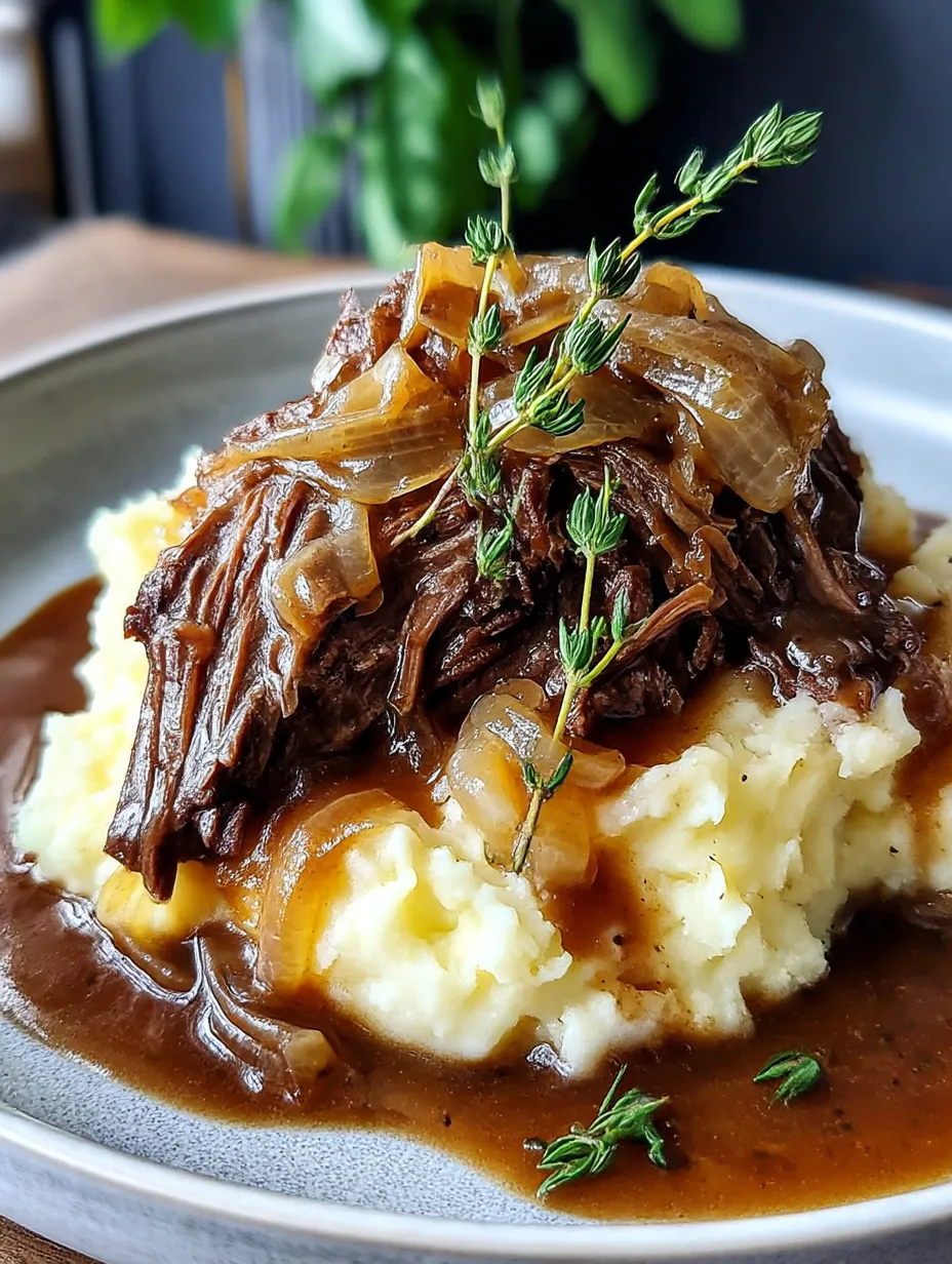 A plate of food with onions and potatoes.