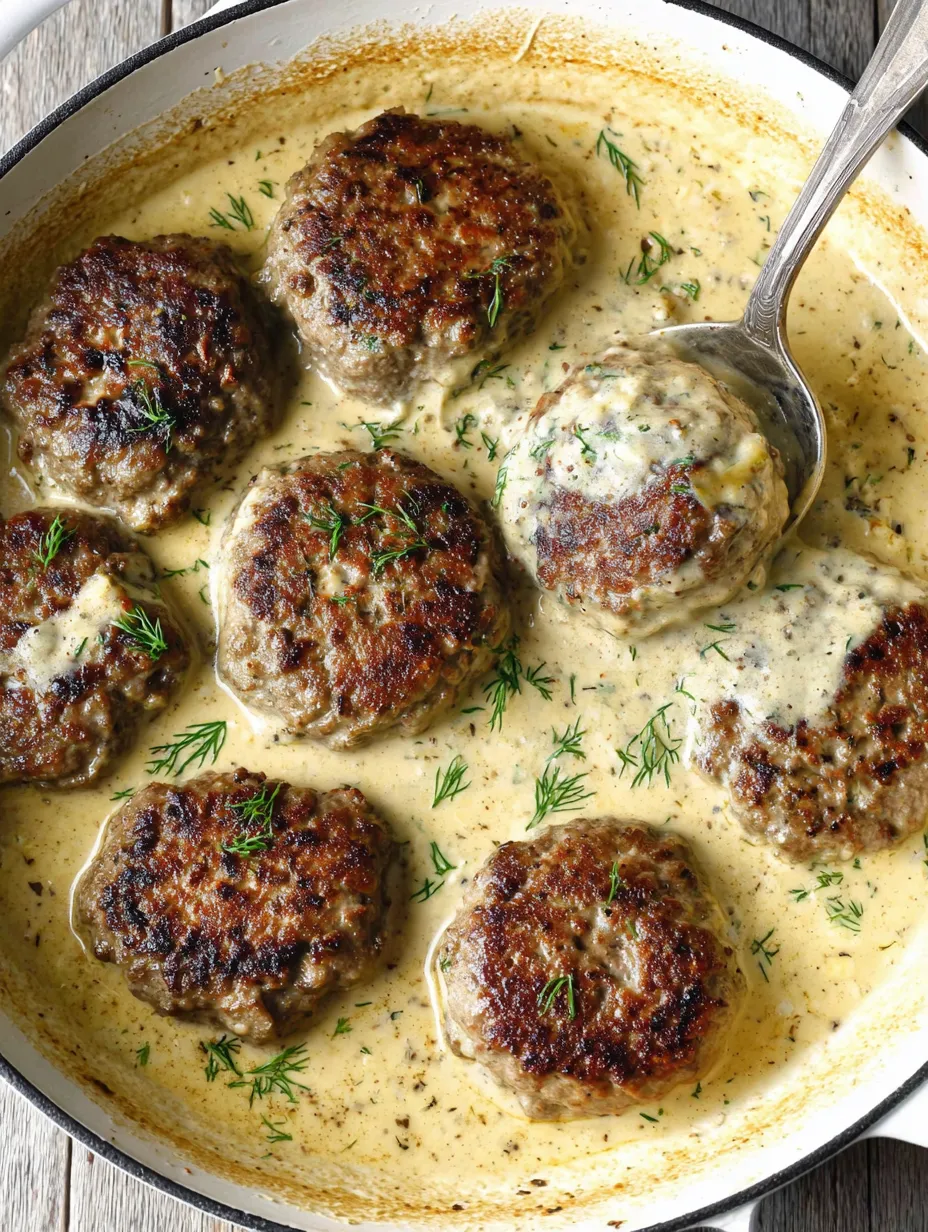 A bowl of meatballs in a creamy sauce.