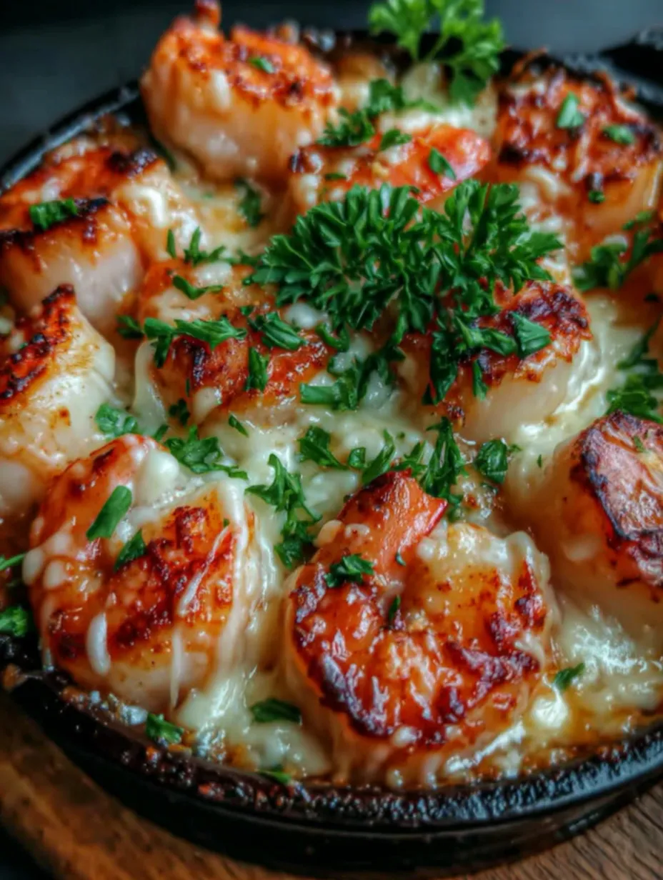 A dish of shrimp and cheese.