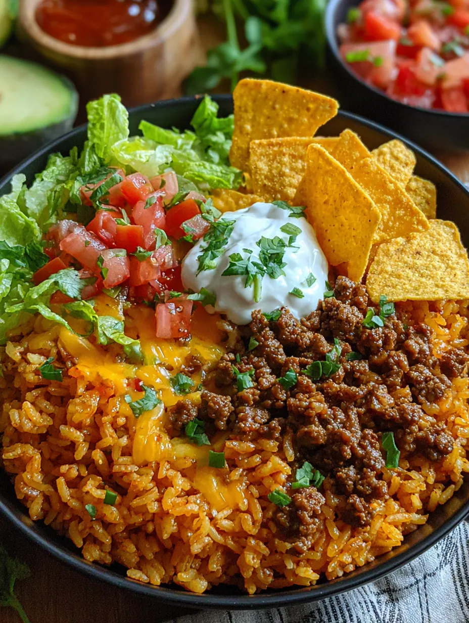 A bowl of food with chips and salsa.