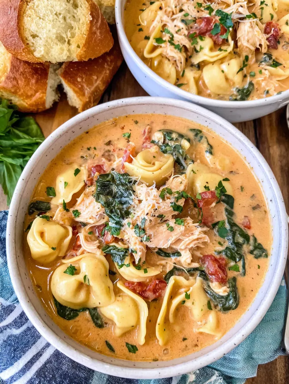A bowl of soup with pasta and chicken.