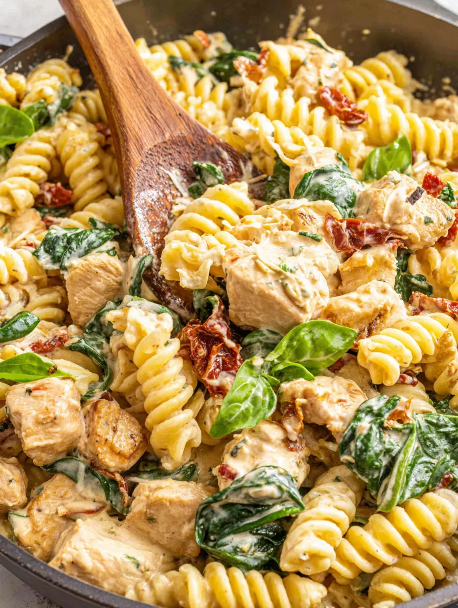 A bowl of pasta with meat and vegetables.