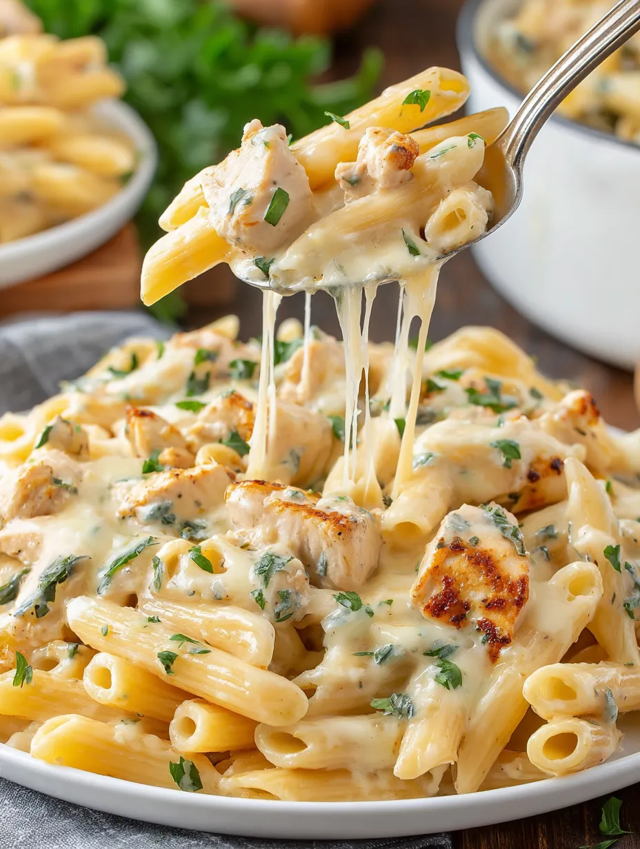 A fork is being used to eat a plate of pasta.