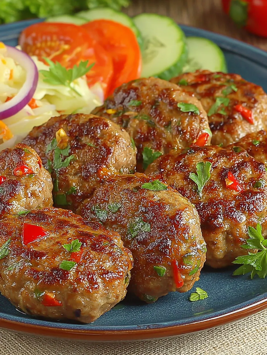 A plate of meatballs and vegetables.