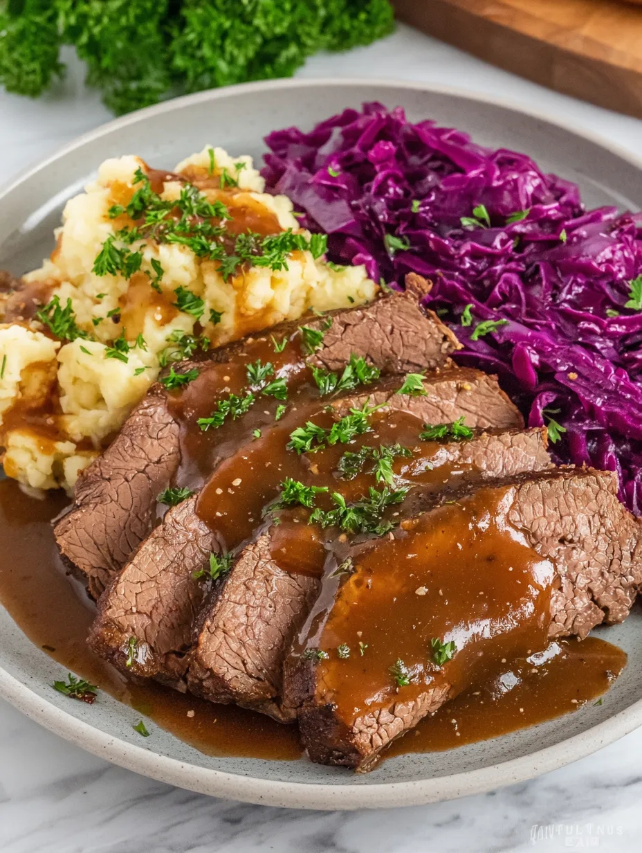 A plate of food with meat and vegetables.