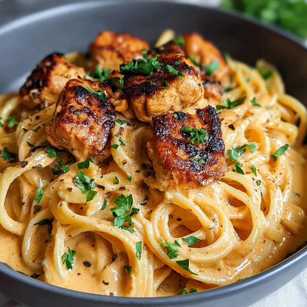 A bowl of spaghetti with meatballs and herbs.