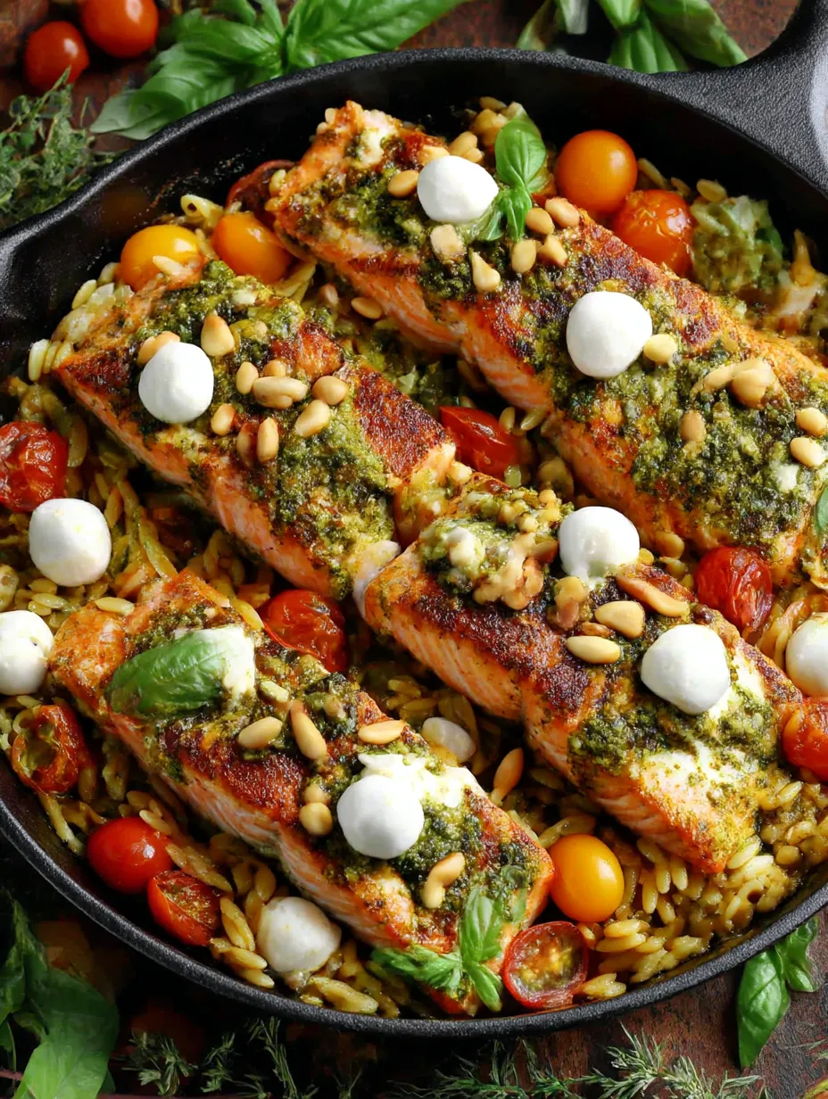 A dish of salmon with rice and tomatoes.