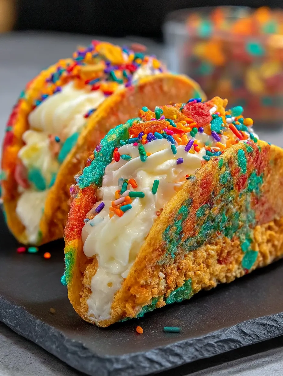 A colorful dessert with a rainbow of colors.