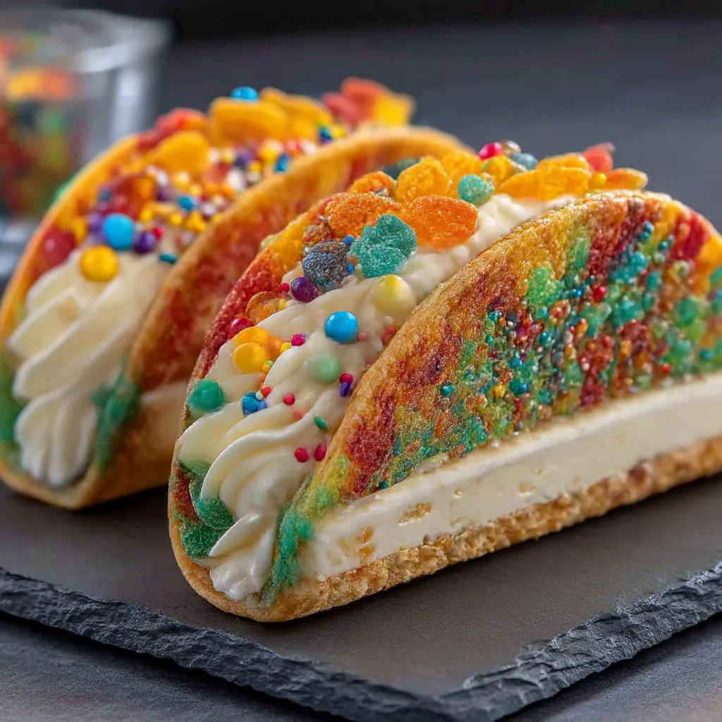 A colorful dessert with a rainbow of colors.