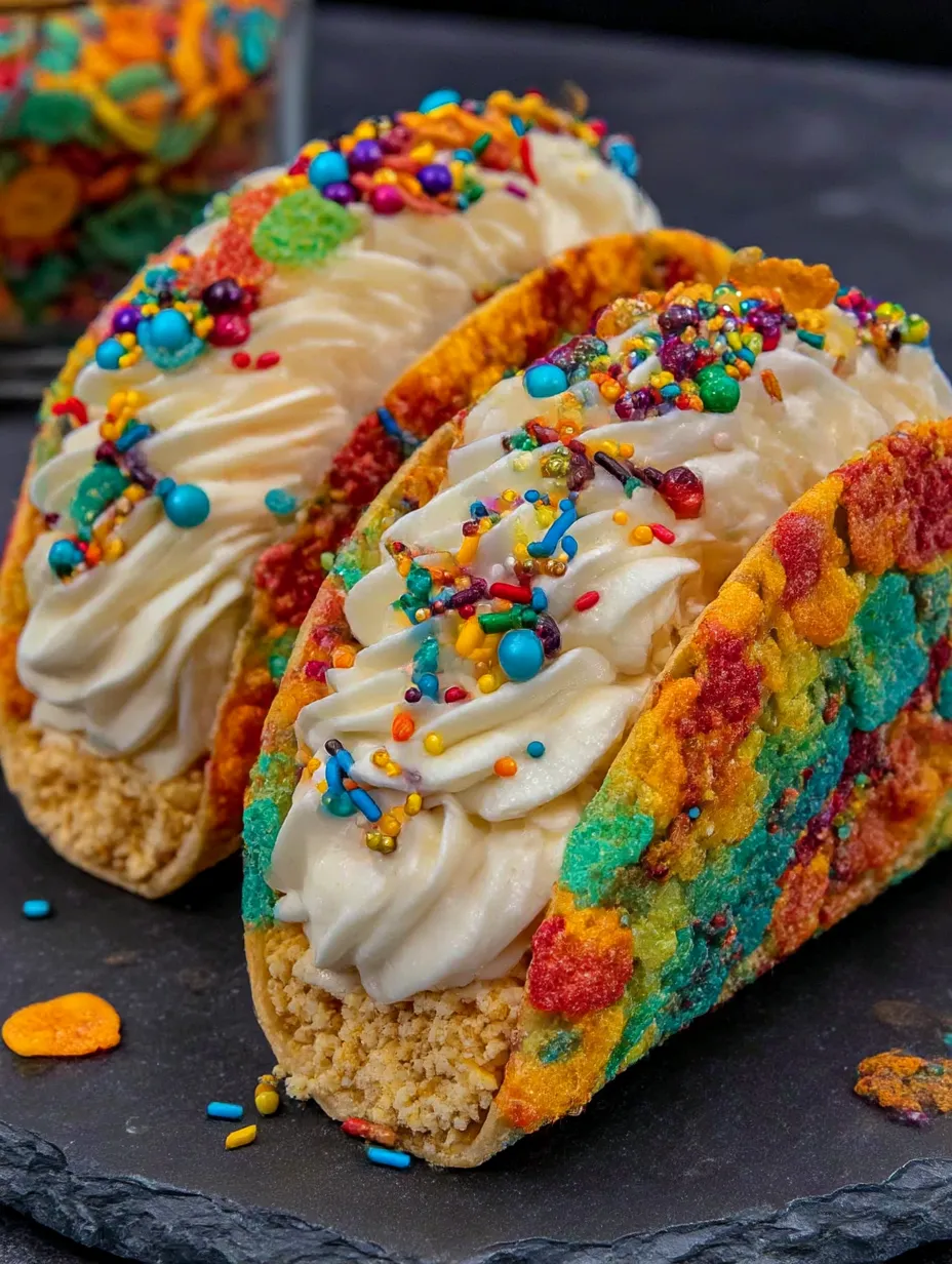 A colorful taco with a white cream filling.