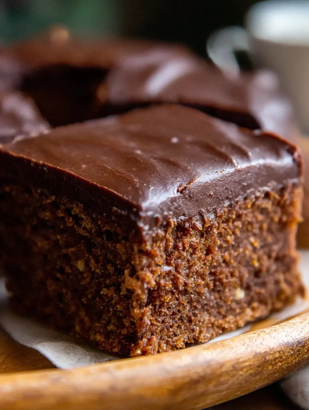 A slice of chocolate cake with a healthy twist.