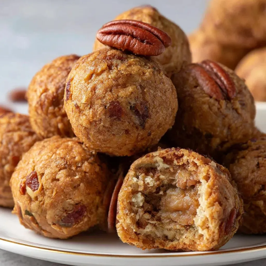 A plate of pecan pie balls.