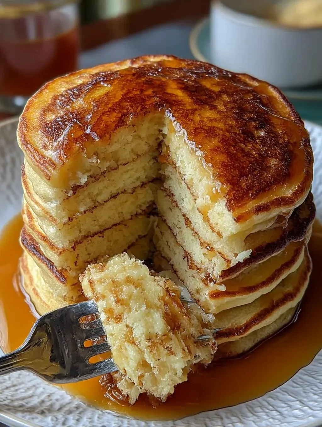 A slice of buttermilk pancakes.