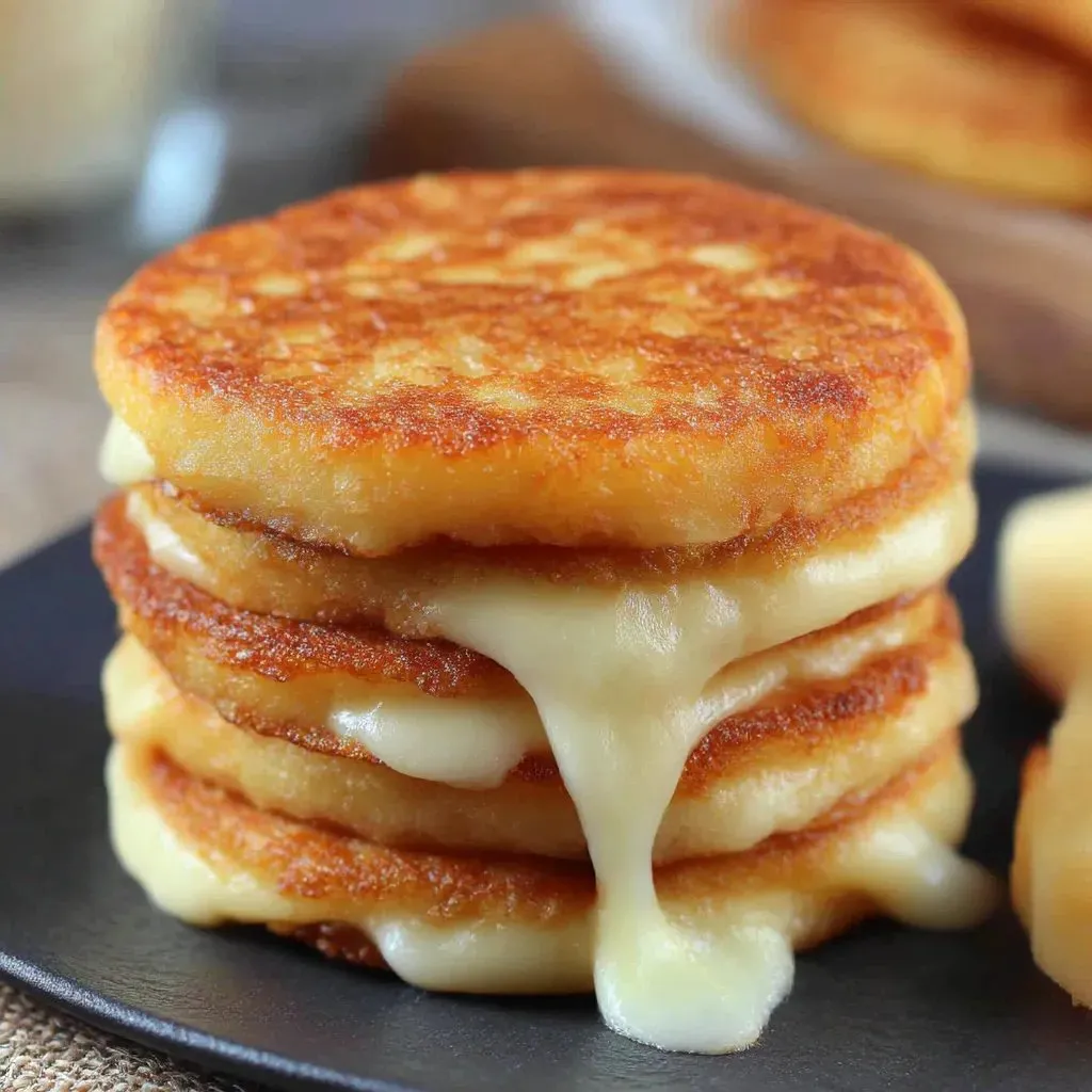 A stack of potato cheese pancakes.
