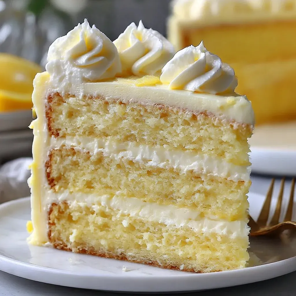 A slice of gluten free lemon cake.