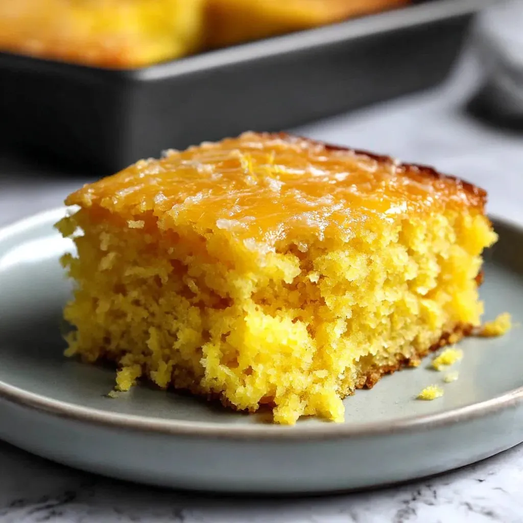 A slice of lemon cake on a plate.