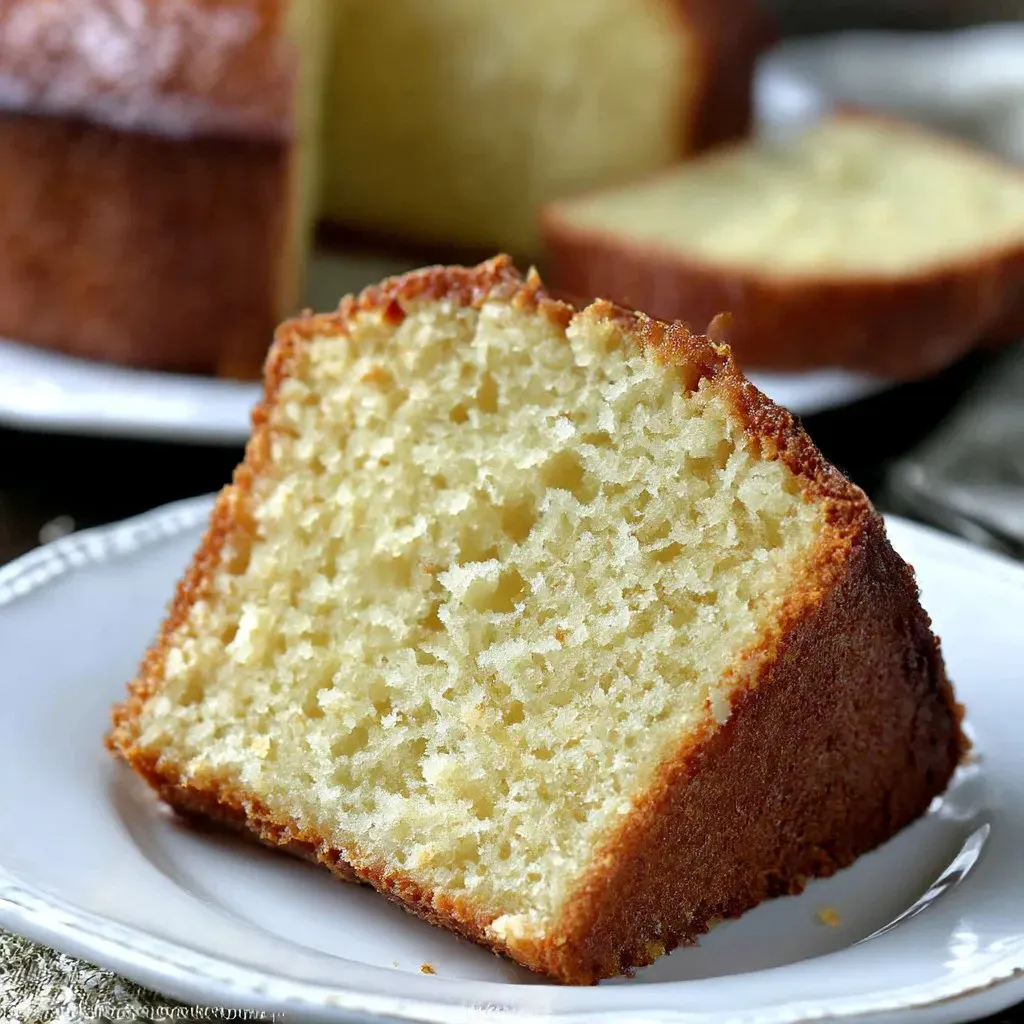A slice of old fashioned pound cake.