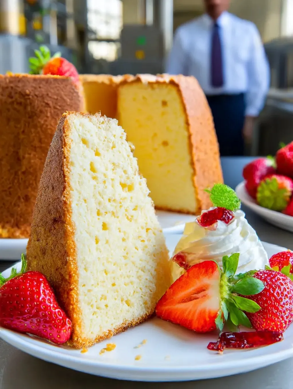 A slice of classic southern pound cake.