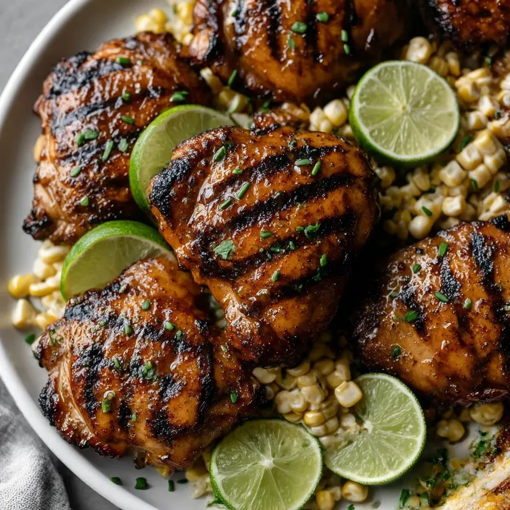 Grilled chicken with lime corn salad.