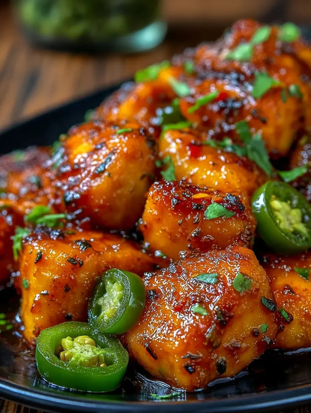 Jalapeno chicken on a plate.