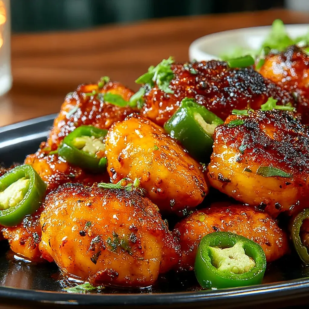 A plate of jalapeno chicken.