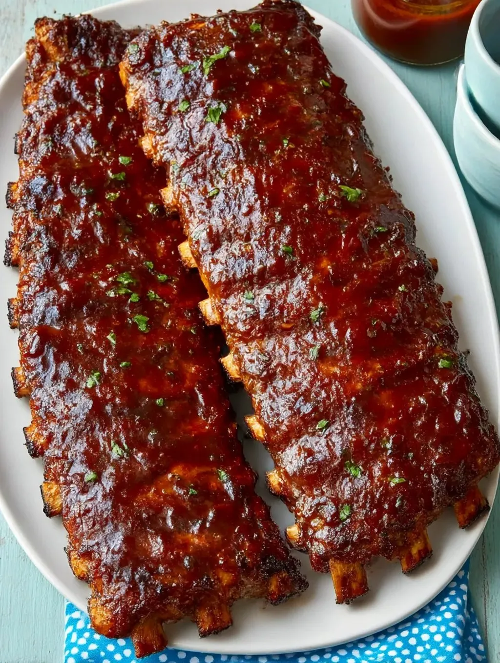 A white plate with ribs on it.