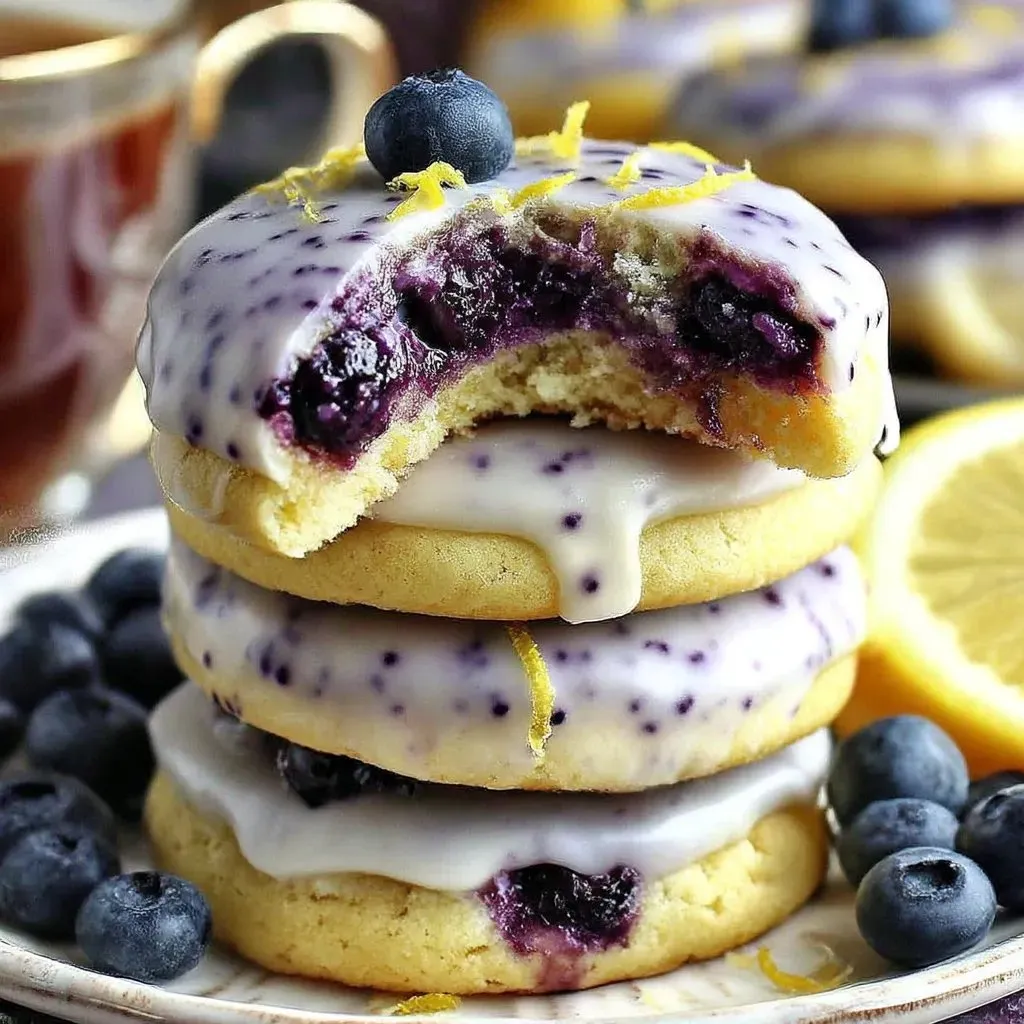 A stack of blueberry lemon cookies.