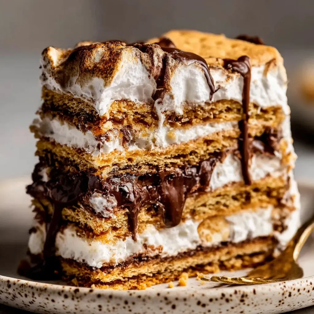 A slice of a layered cake with chocolate and white frosting.