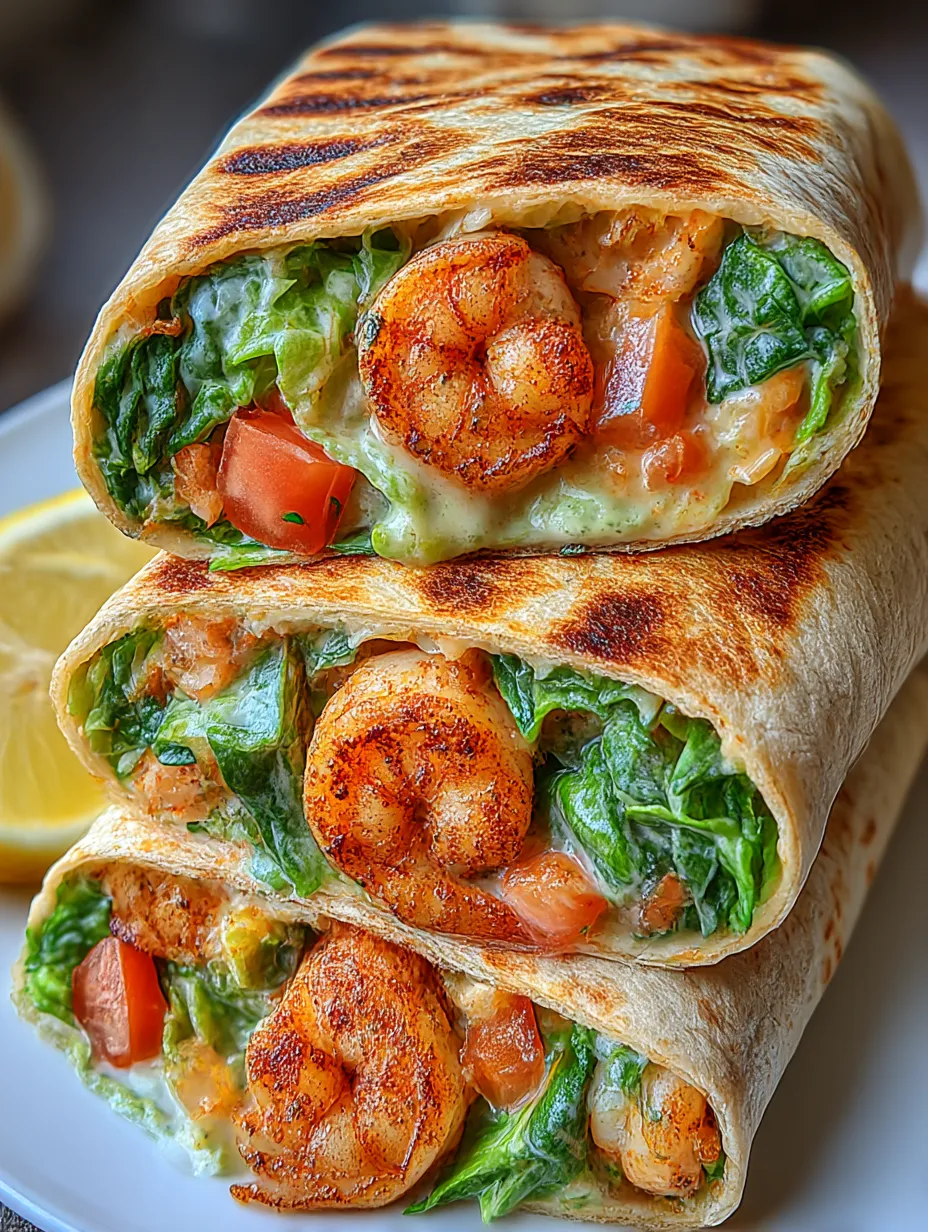 Grilled Shrimp Caesar Wraps.
