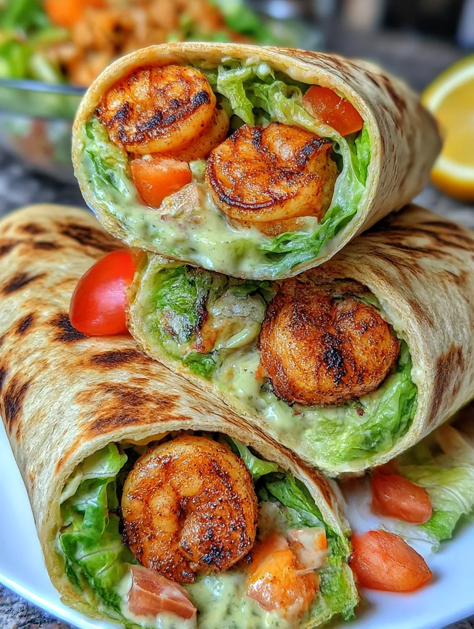 Grilled Shrimp Caesar Wraps.