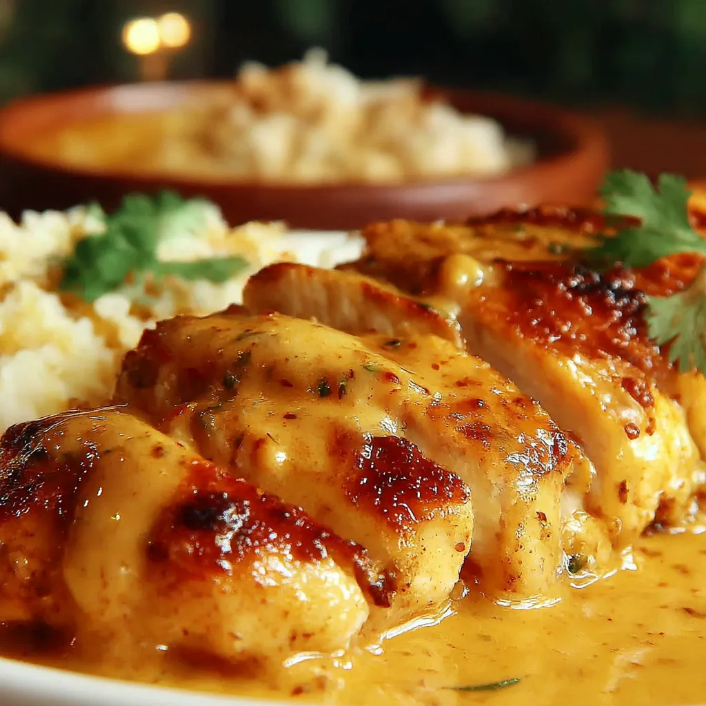 A plate of food with a piece of chicken and rice.