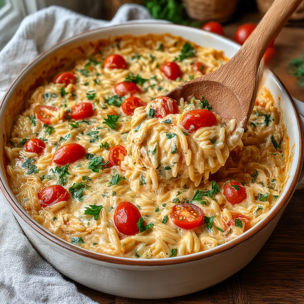 A bowl of pasta with tomatoes and herbs.