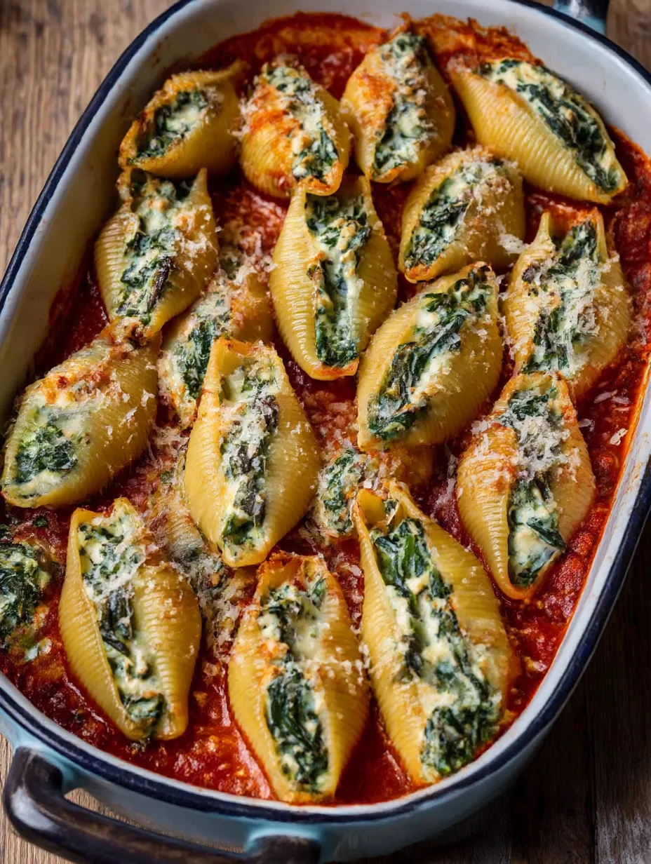 A bowl of pasta with spinach and cheese.