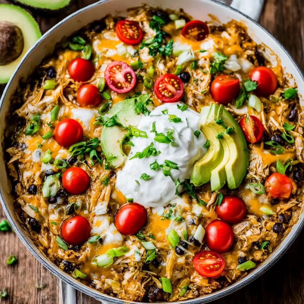 A bowl of food with tomatoes, avocado, and sour cream.