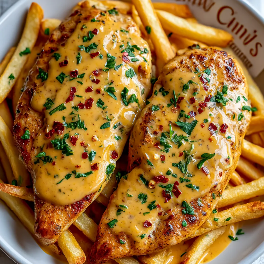 A bowl of fries and chicken.